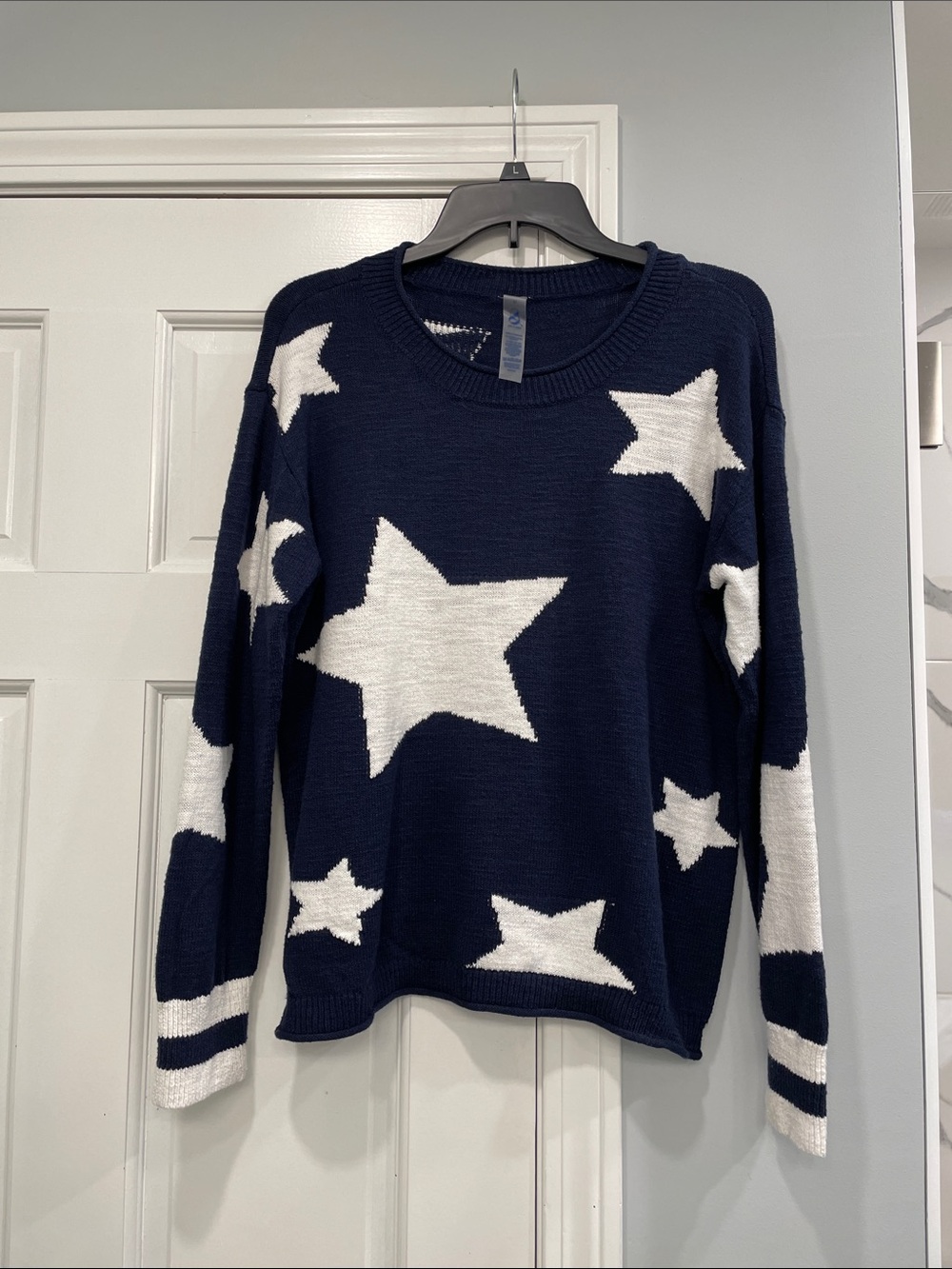 Lou & Grey Navy and White Star Crewneck Sweater